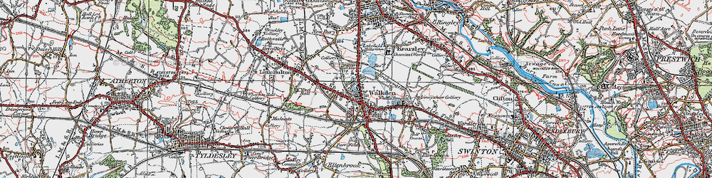 Old map of Walkden in 1924