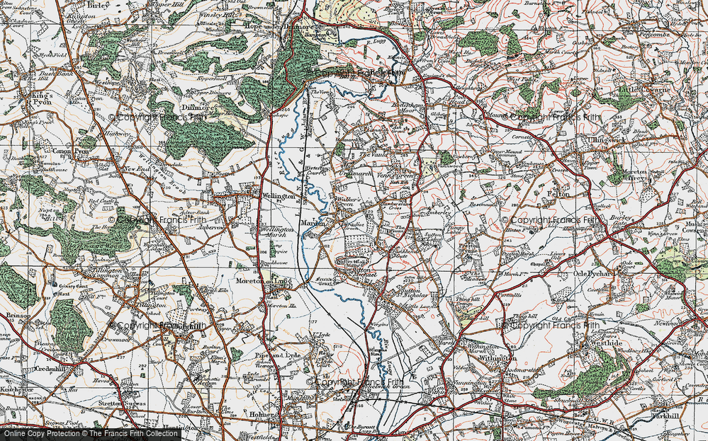 Old Map of Walker's Green, 1920 in 1920