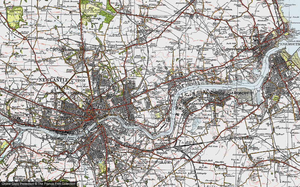 Old Map of Walkergate, 1925 in 1925