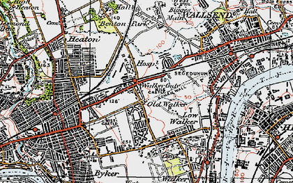 Old map of Walkergate in 1925