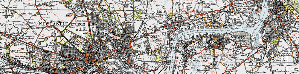 Old map of Walkergate in 1925