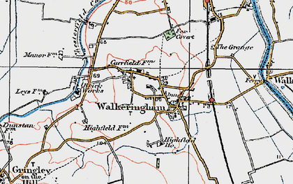 Old map of Walkeringham in 1923