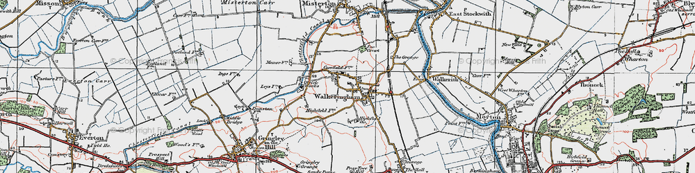 Old map of Walkeringham in 1923