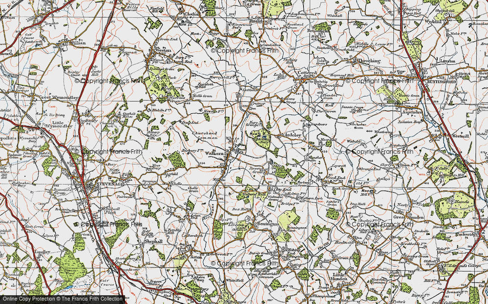 Old Map of Walkern, 1919 in 1919