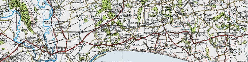Old map of Walkford in 1919