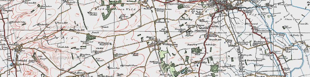 Old map of Walkington in 1924