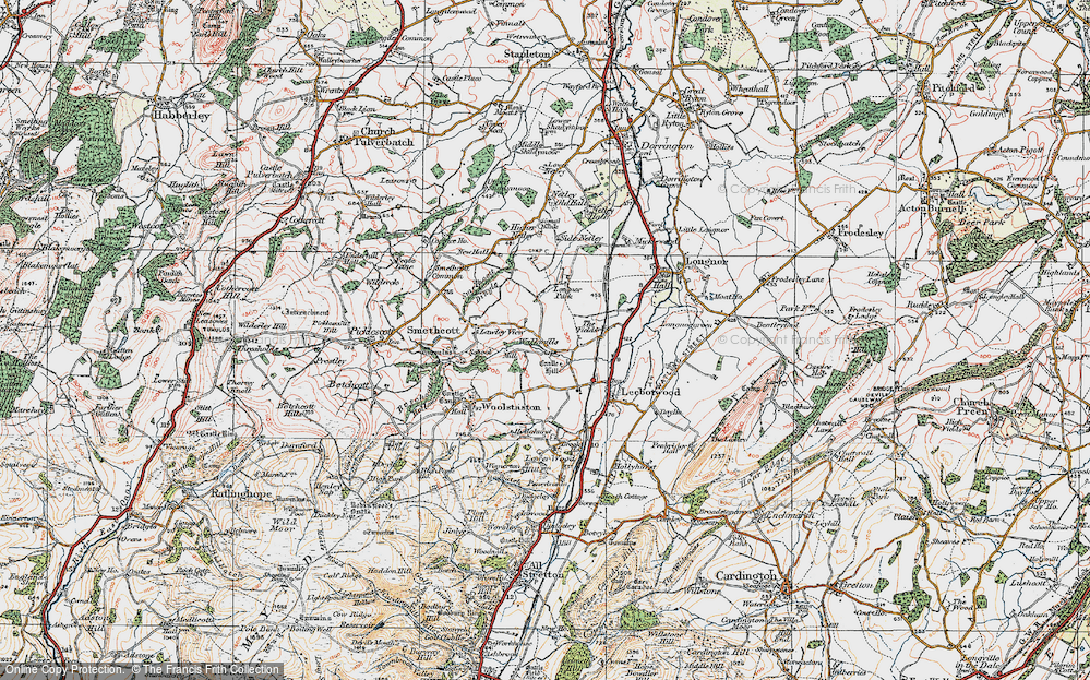 Old Map of Walkmills, 1921 in 1921