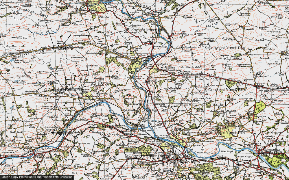 Old Map of Wall, 1925 in 1925