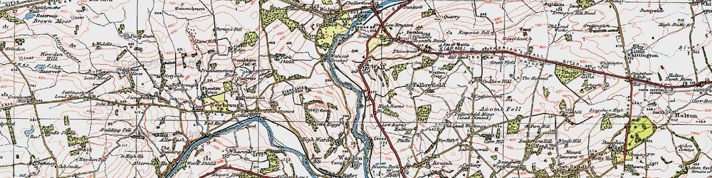 Old map of Wall in 1925