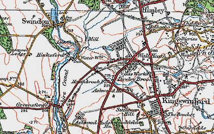 Old map of Wall Heath in 1921