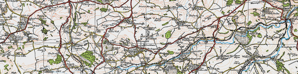 Old map of Wall Mead in 1919