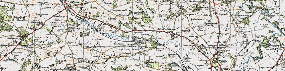 Old map of Wall Nook in 1925