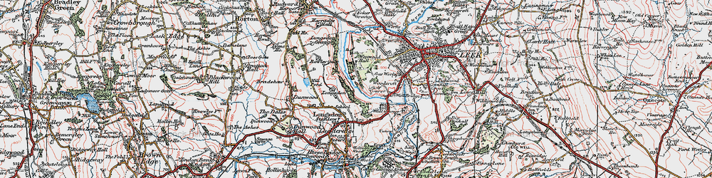 Old map of Staffordshire Moorlands Walks in 1923