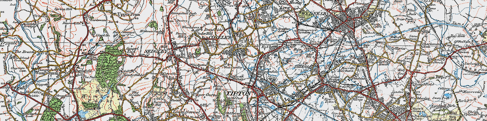 Old map of Wallbrook in 1921