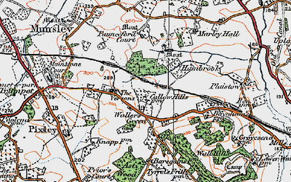 Old map of Waller's Green in 1920