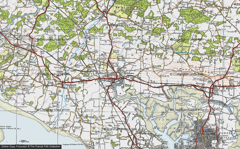 Old Map of Historic Map covering Fort Wallington in 1919