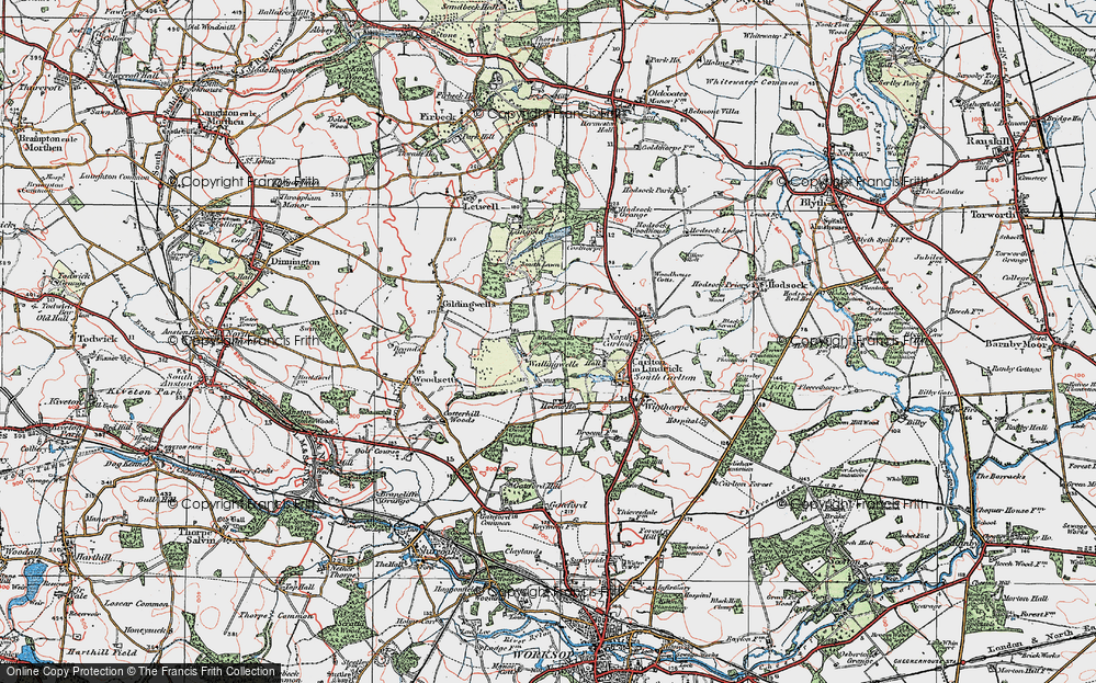 Old Map of Wallingwells, 1923 in 1923