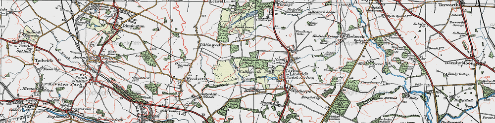 Old map of Wallingwells in 1923