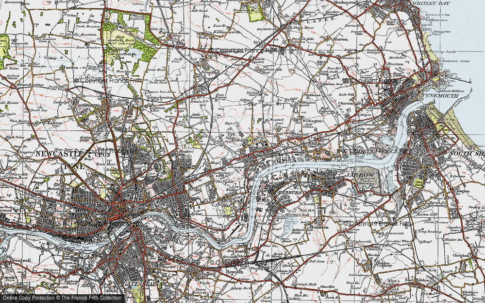 Old Map of Wallsend, 1925 in 1925