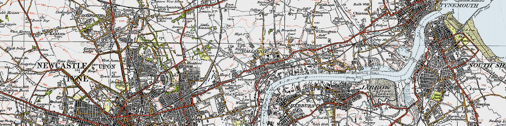 Old map of Wallsend in 1925