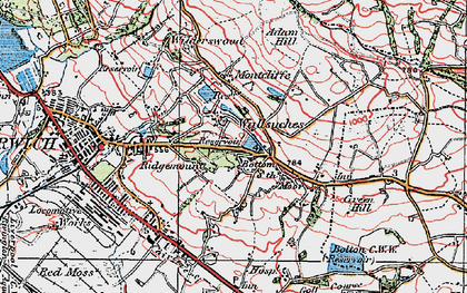 Old map of Wallsuches in 1924
