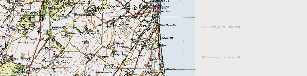 Old map of Walmer in 1920