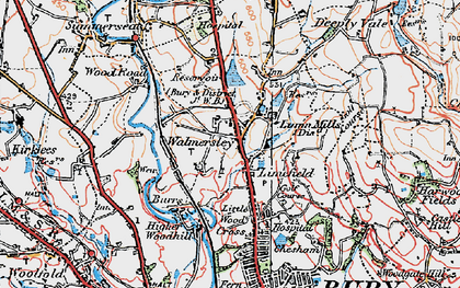Old map of Walmersley in 1924