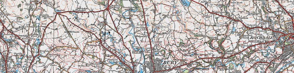Old map of Walmersley in 1924