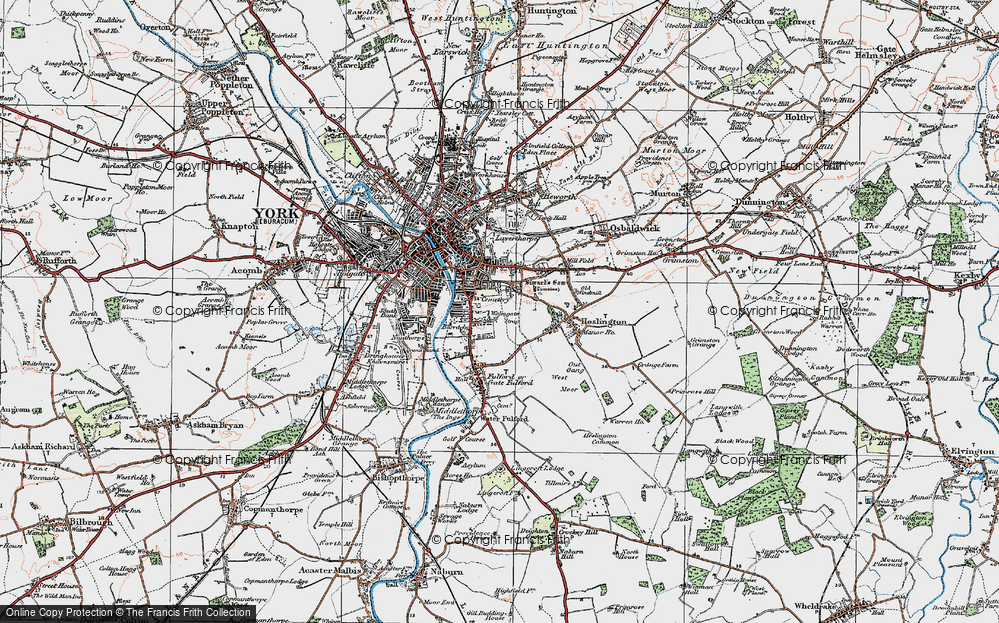 Old Map of Walmgate Stray, 1924 in 1924