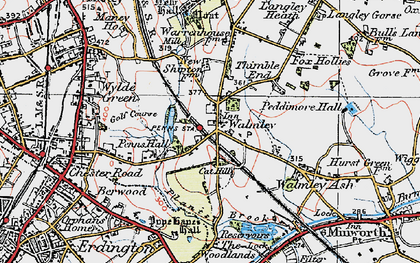 Old map of Walmley in 1921