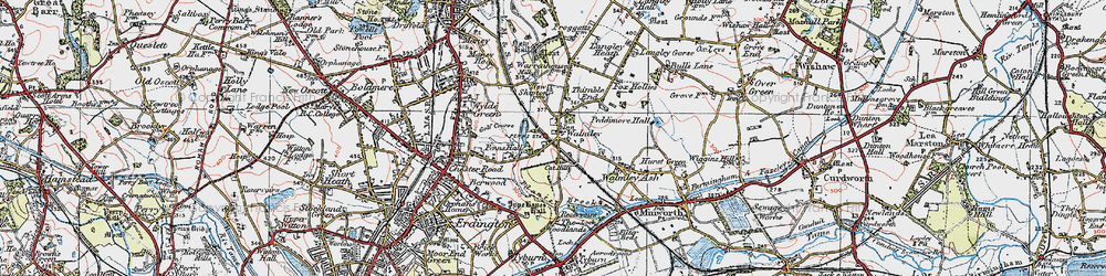 Old map of Walmley in 1921