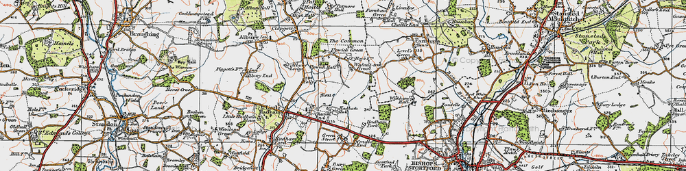 Old map of Walnuttree Green in 1919