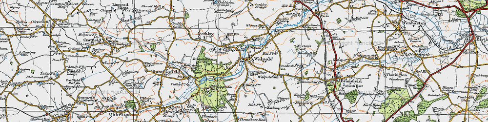 Old map of Walpole in 1921