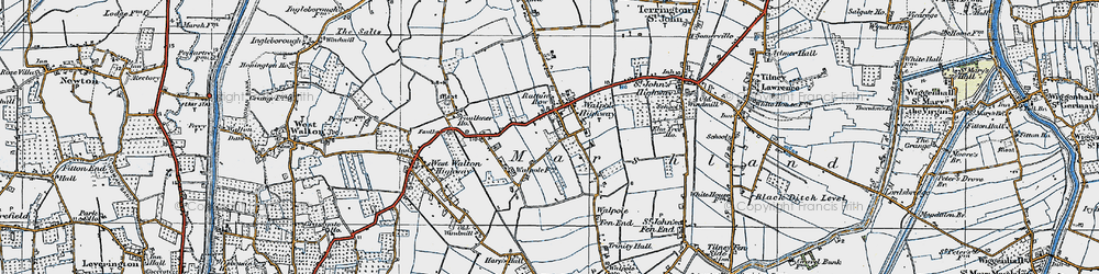 Old map of Walpole Highway in 1922