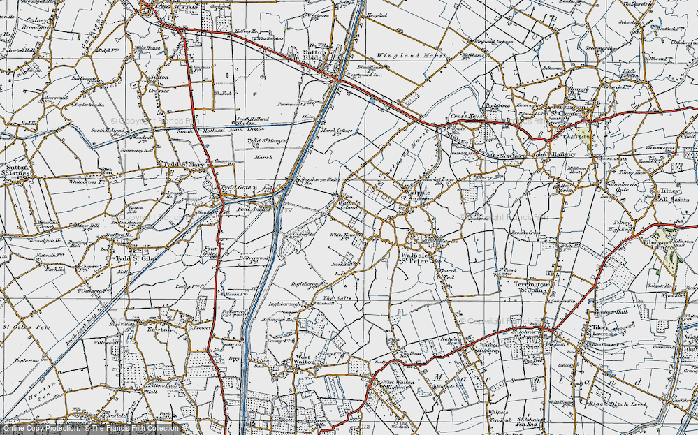 Old Map of Walpole Marsh, 1922 in 1922