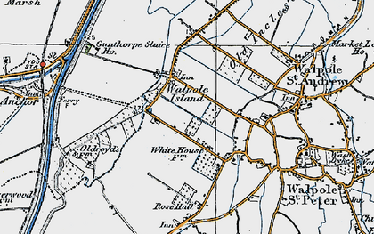 Old map of Walpole Marsh in 1922