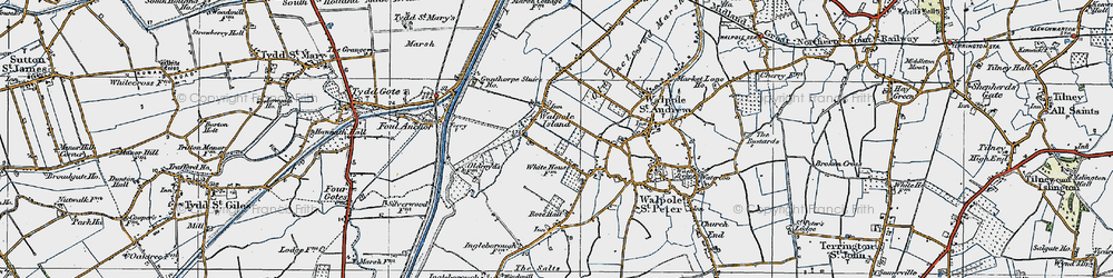 Old map of Walpole Marsh in 1922