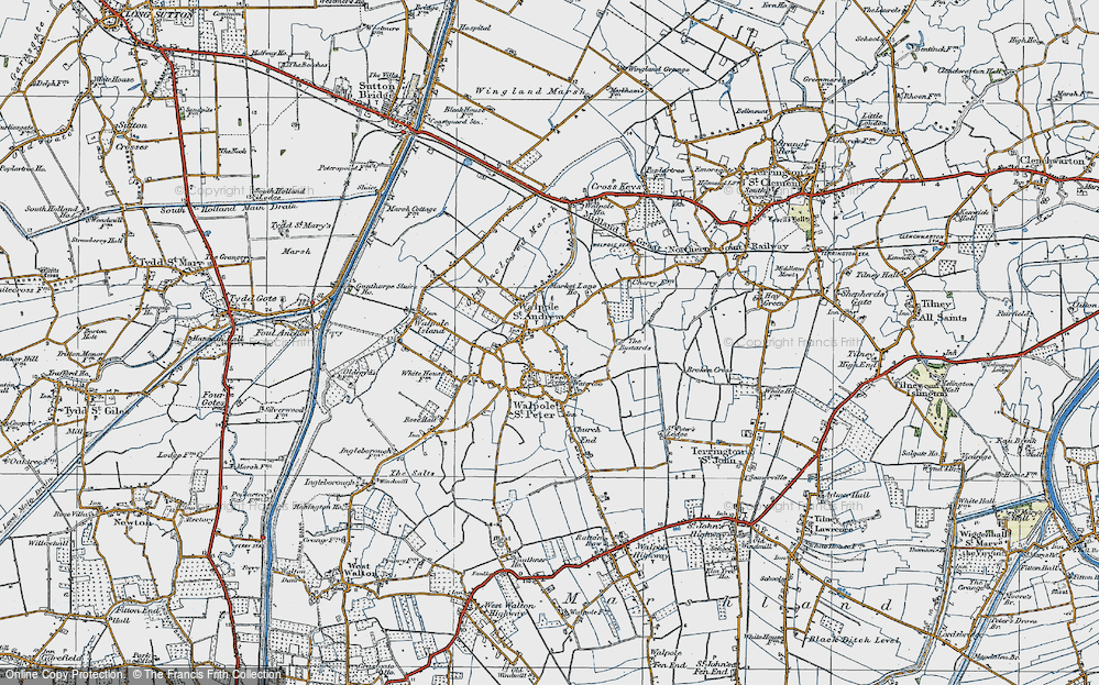 Old Map of Walpole St Andrew, 1922 in 1922