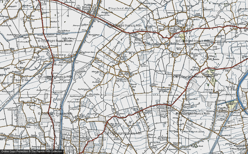 Old Map of Walpole St Peter, 1922 in 1922