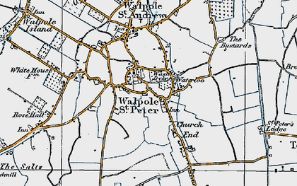Old map of Walpole St Peter in 1922