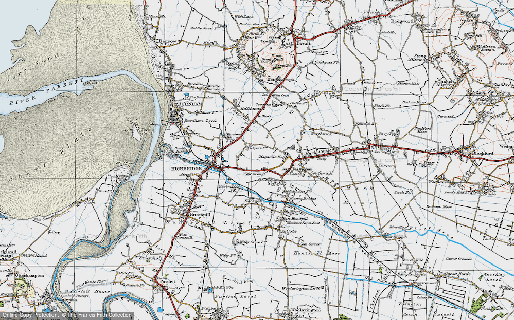 Old Map of Walrow, 1919 in 1919