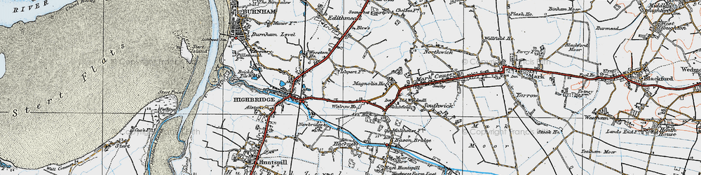 Old map of Walrow in 1919