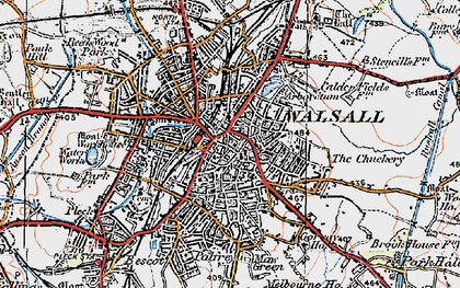 Old map of Walsall in 1921