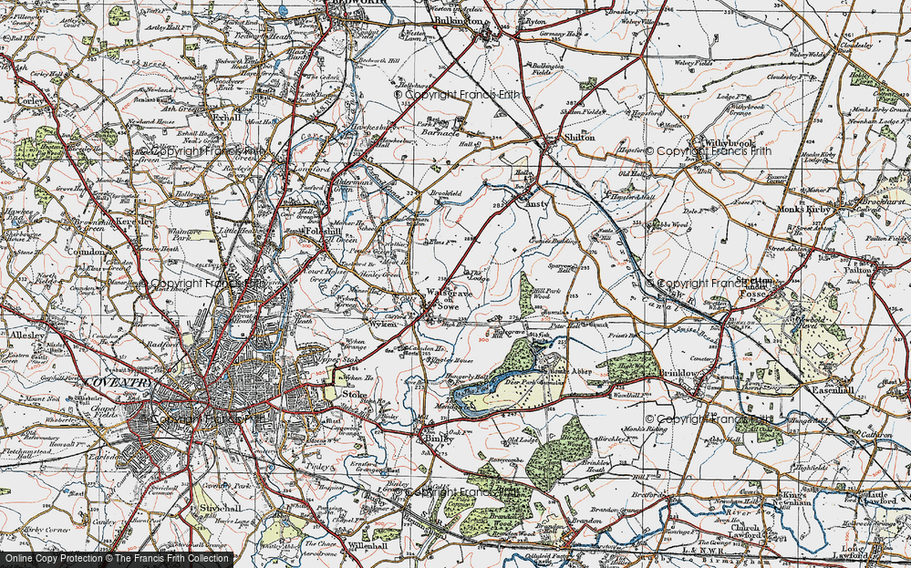 Old Map of Walsgrave on Sowe, 1920 in 1920