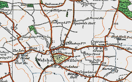 Old map of Walsham Le Willows in 1920