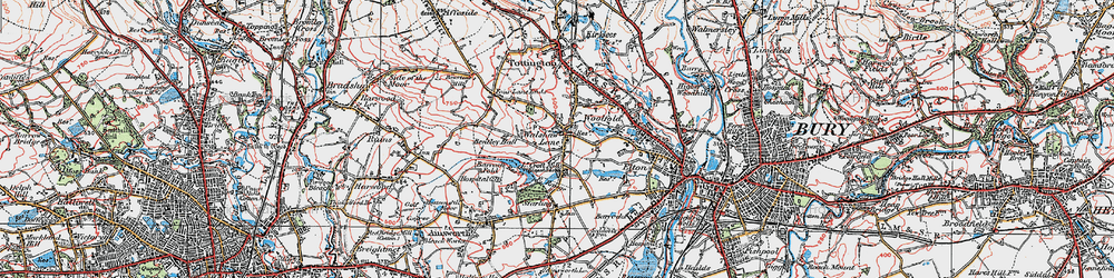 Old map of Walshaw in 1924