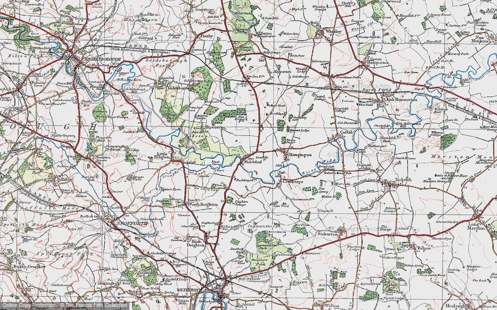 Old Map of Historic Map covering Black Stones in 1925