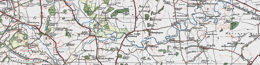 Old map of Walshford in 1925