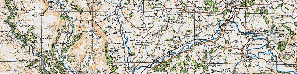 Old map of Walterstone in 1919