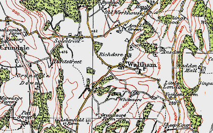 Old map of Waltham in 1920